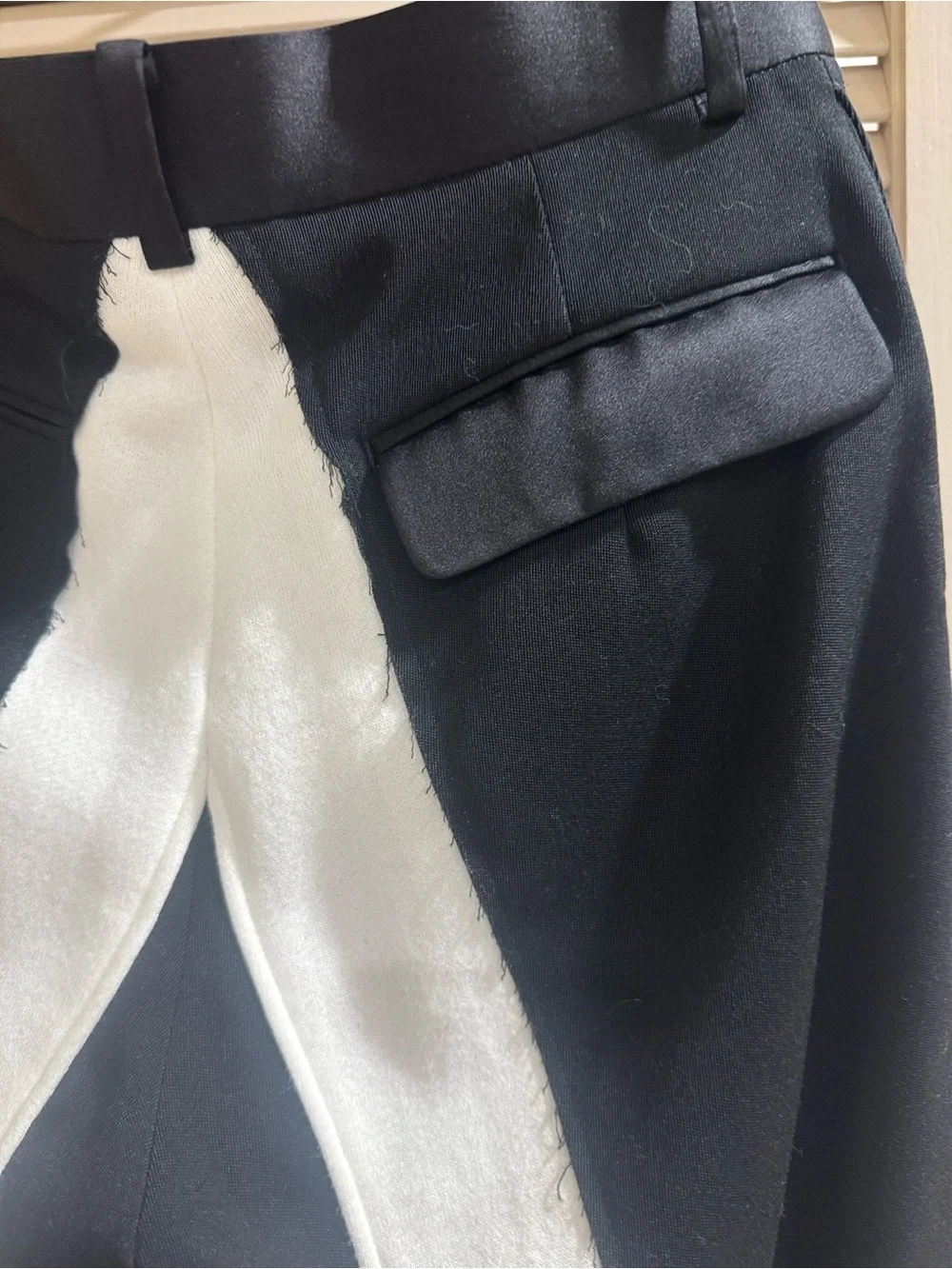 Undercover Black Wide-Leg Pants with White Cuffs